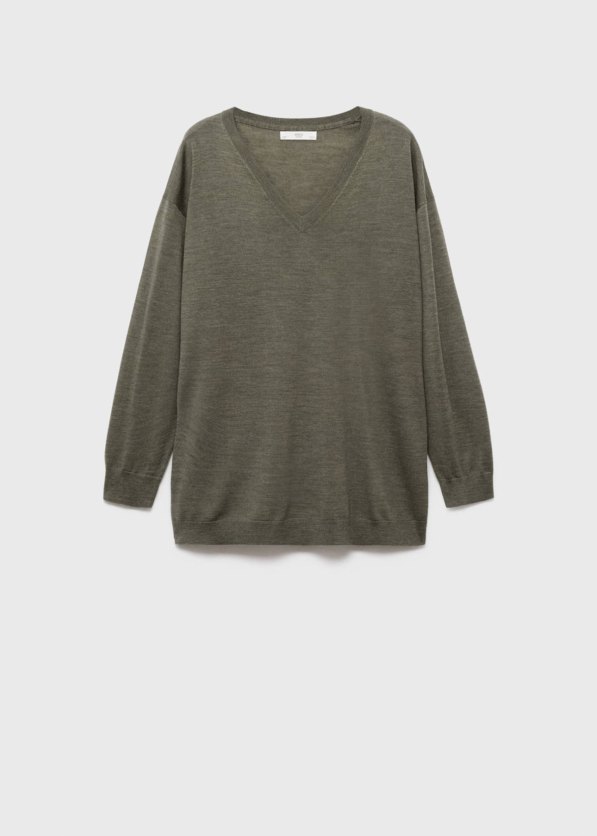 V-neck wool sweater — Green