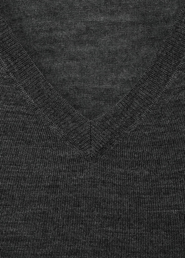 V-neck wool sweater — Charcoal