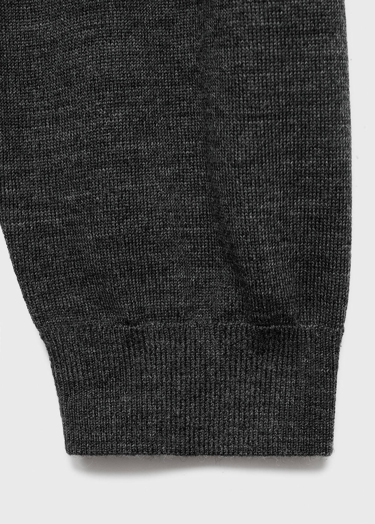 V-neck wool sweater — Charcoal