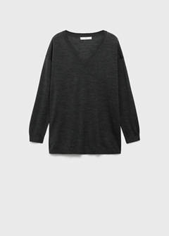 V-neck wool sweater — Charcoal 5