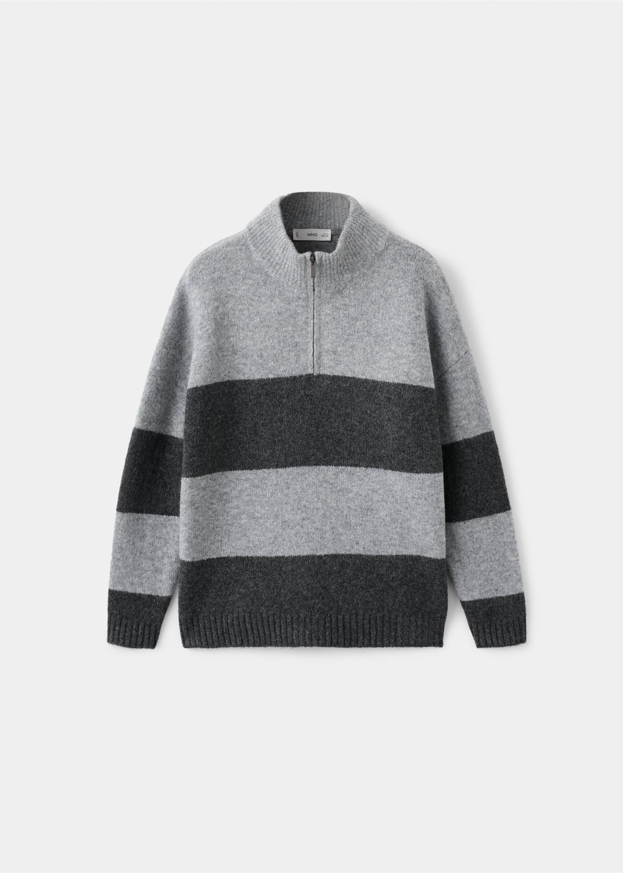 Jersey rayas cuello perkins - Artículo sin modelo, Gris medio vigoré. Ref: 17076723-00.