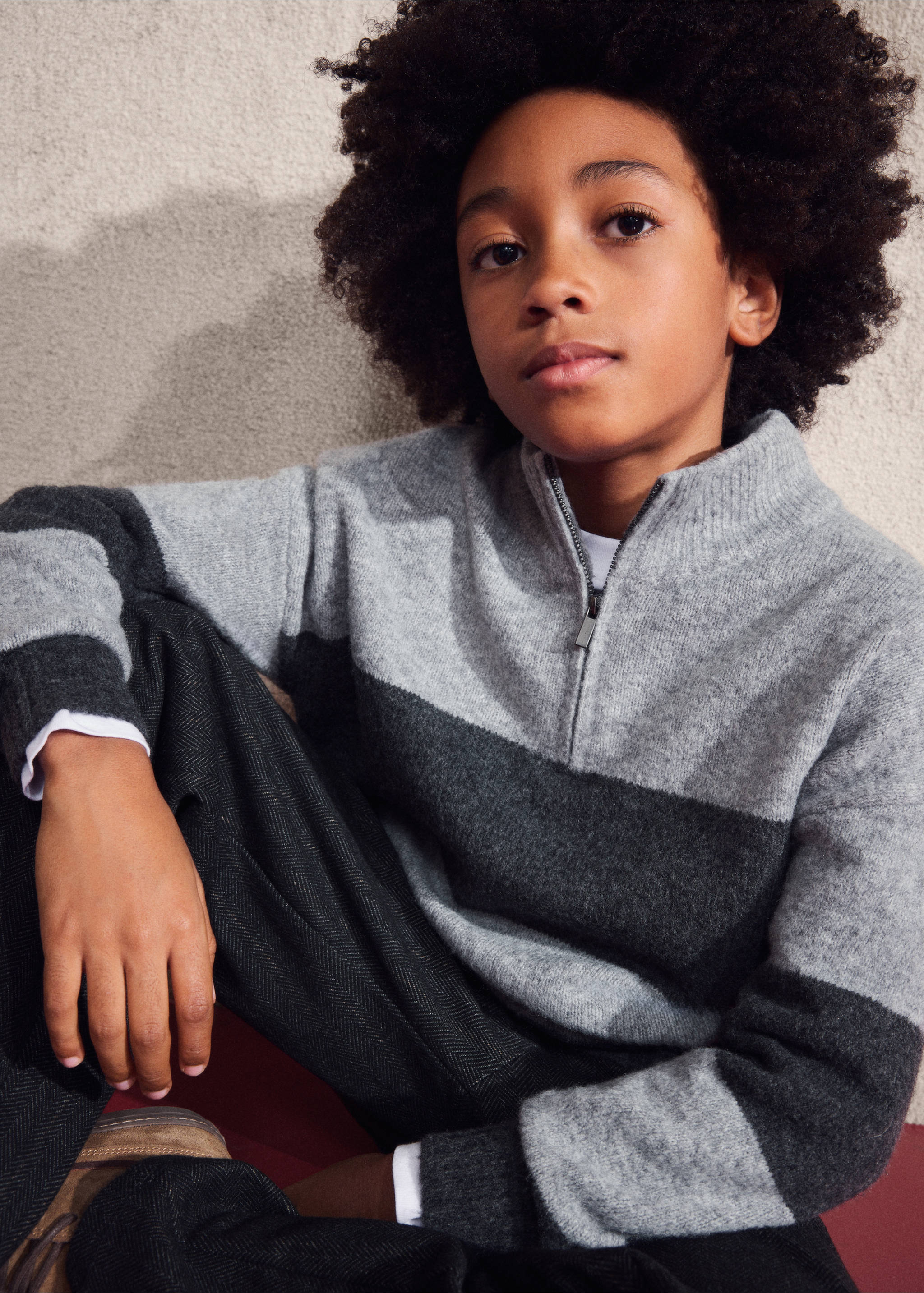 Jersey rayas cuello perkins - Detalle del artículo 5, Gris medio vigoré. Ref: 17076723-00.