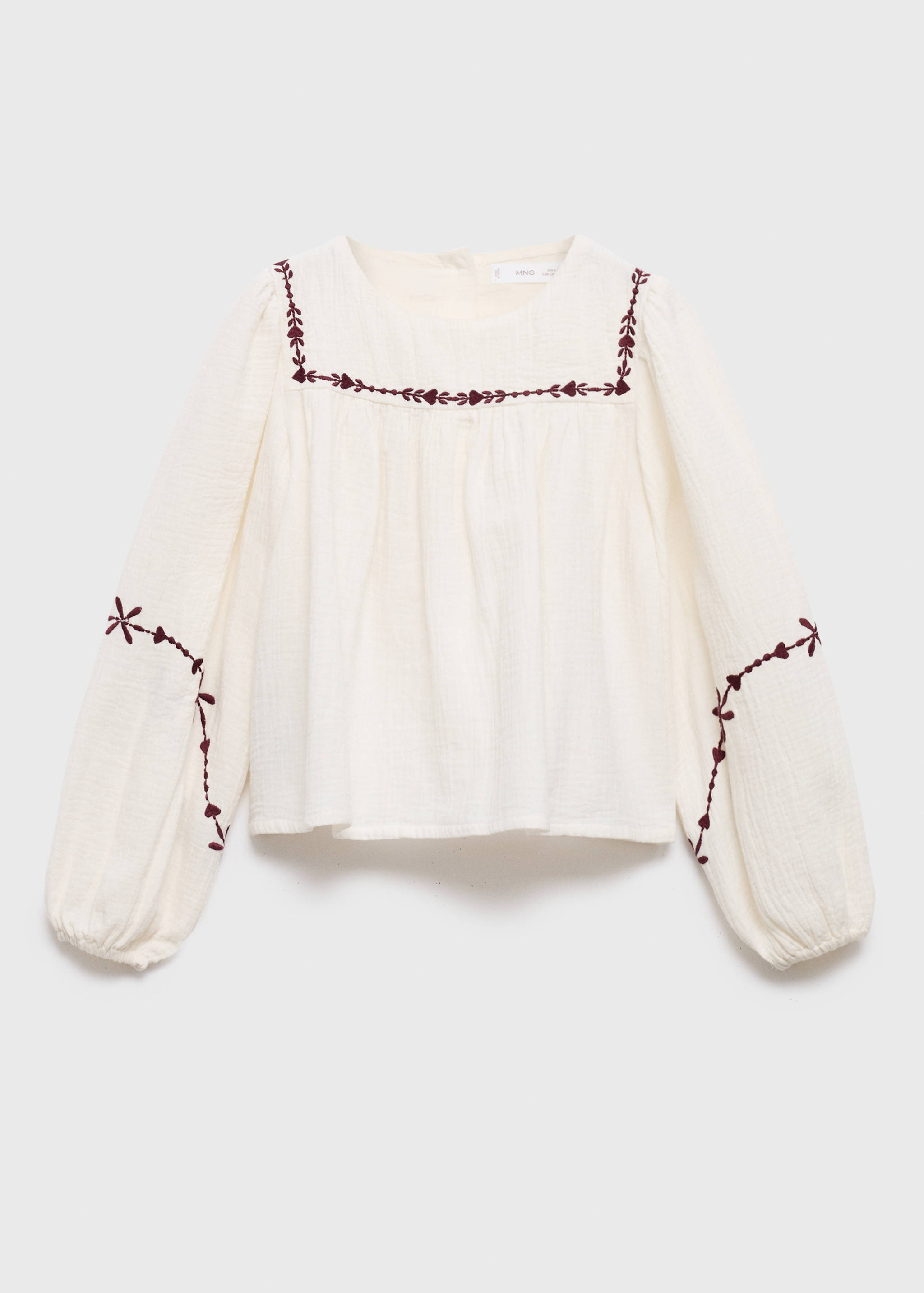 Blouse plissée à broderie - Article sans modèle