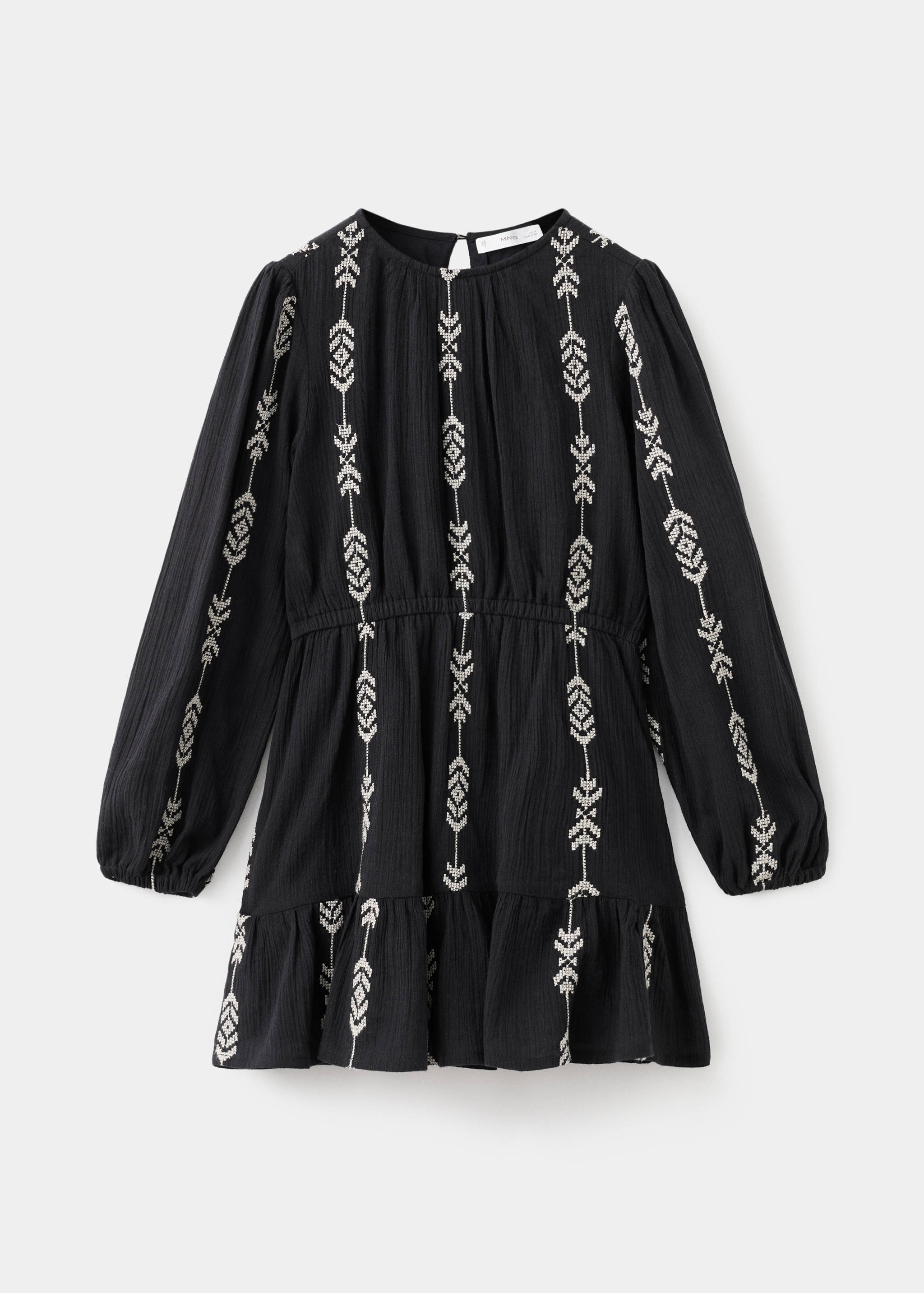 İşlemeli volanlı elbise - Modelsiz ürün