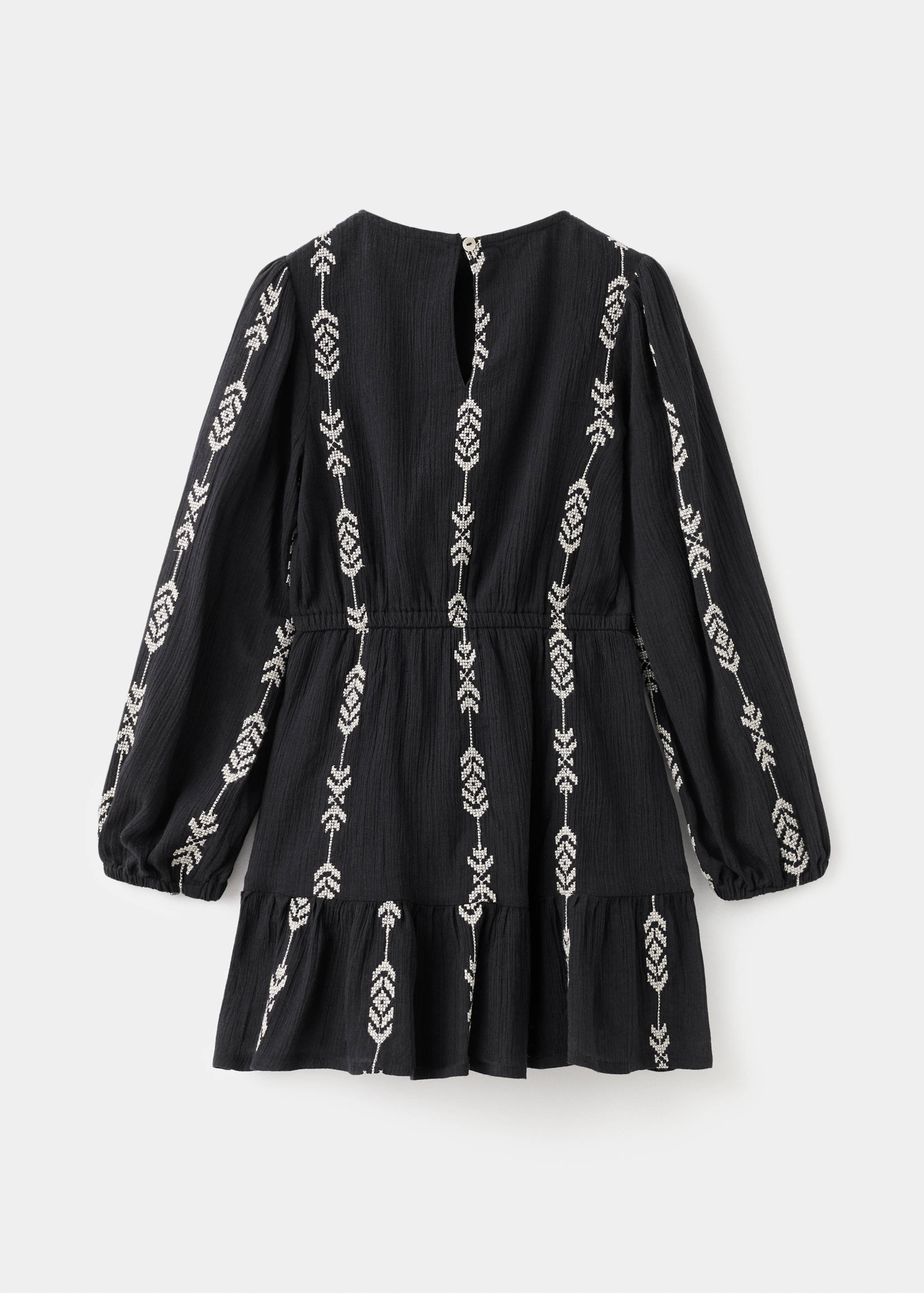 İşlemeli volanlı elbise - Ürünün arkası