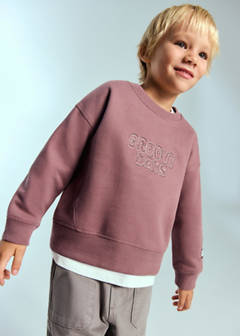 Embroidered cotton sweatshirt — Cherry 1