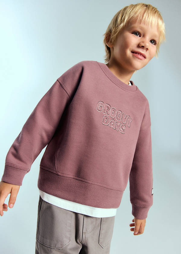 Embroidered cotton sweatshirt — Cherry