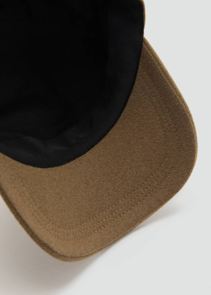 Wool-blend cap — Medium Brown