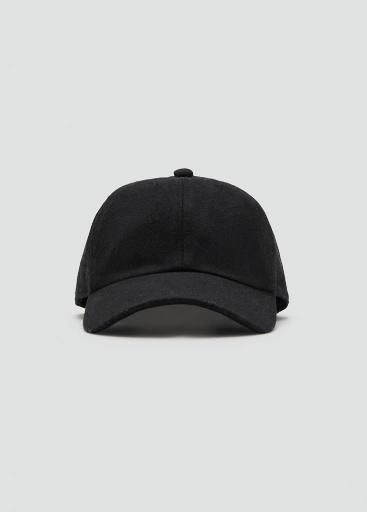 Wool-blend cap — Black