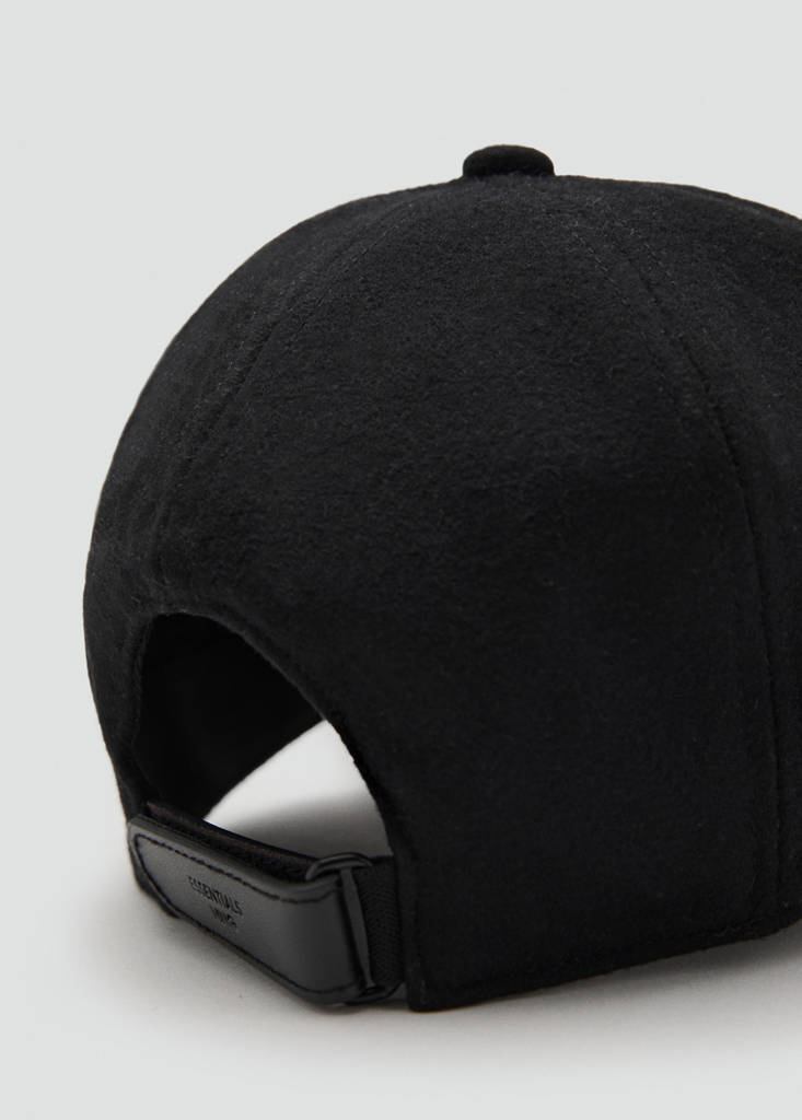 Wool-blend cap — Black