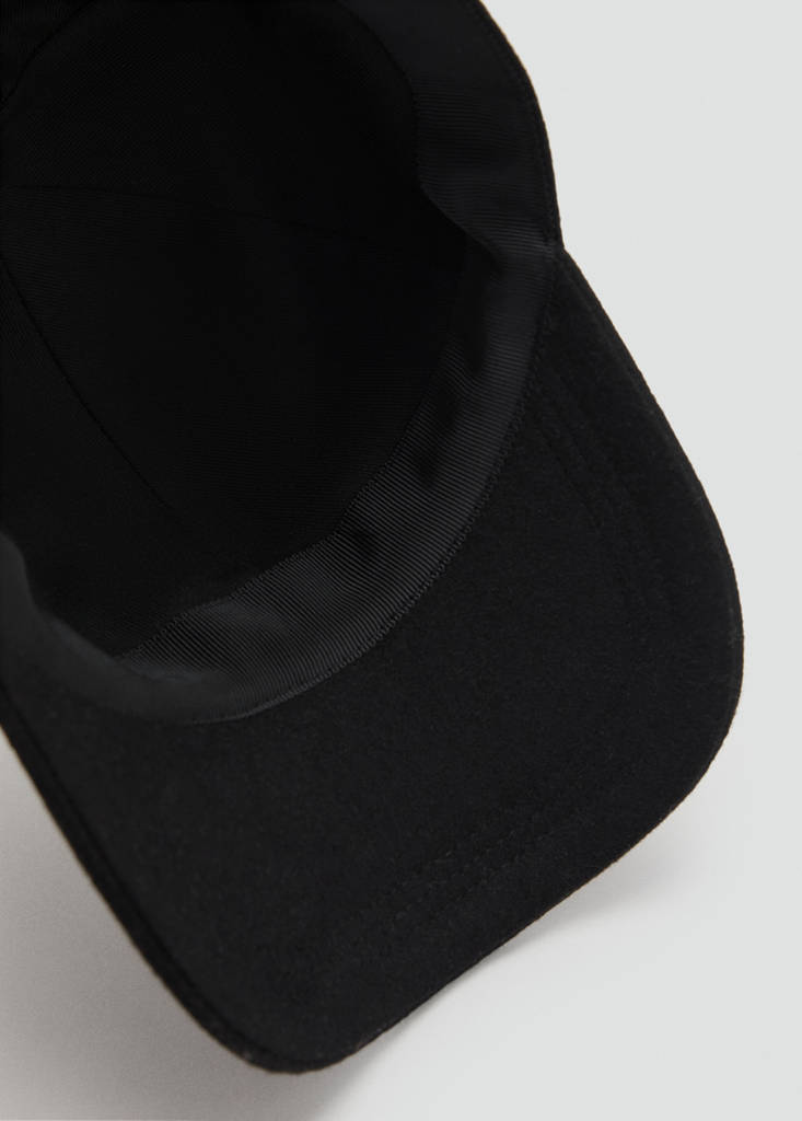 Wool-blend cap — Black