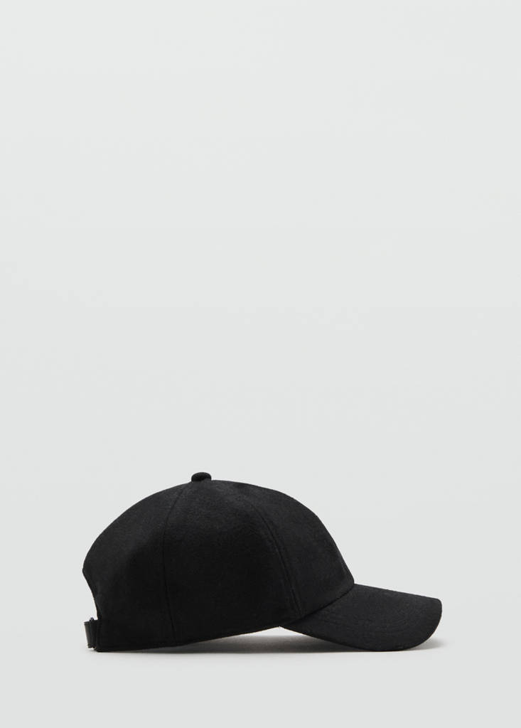 Wool-blend cap — Black
