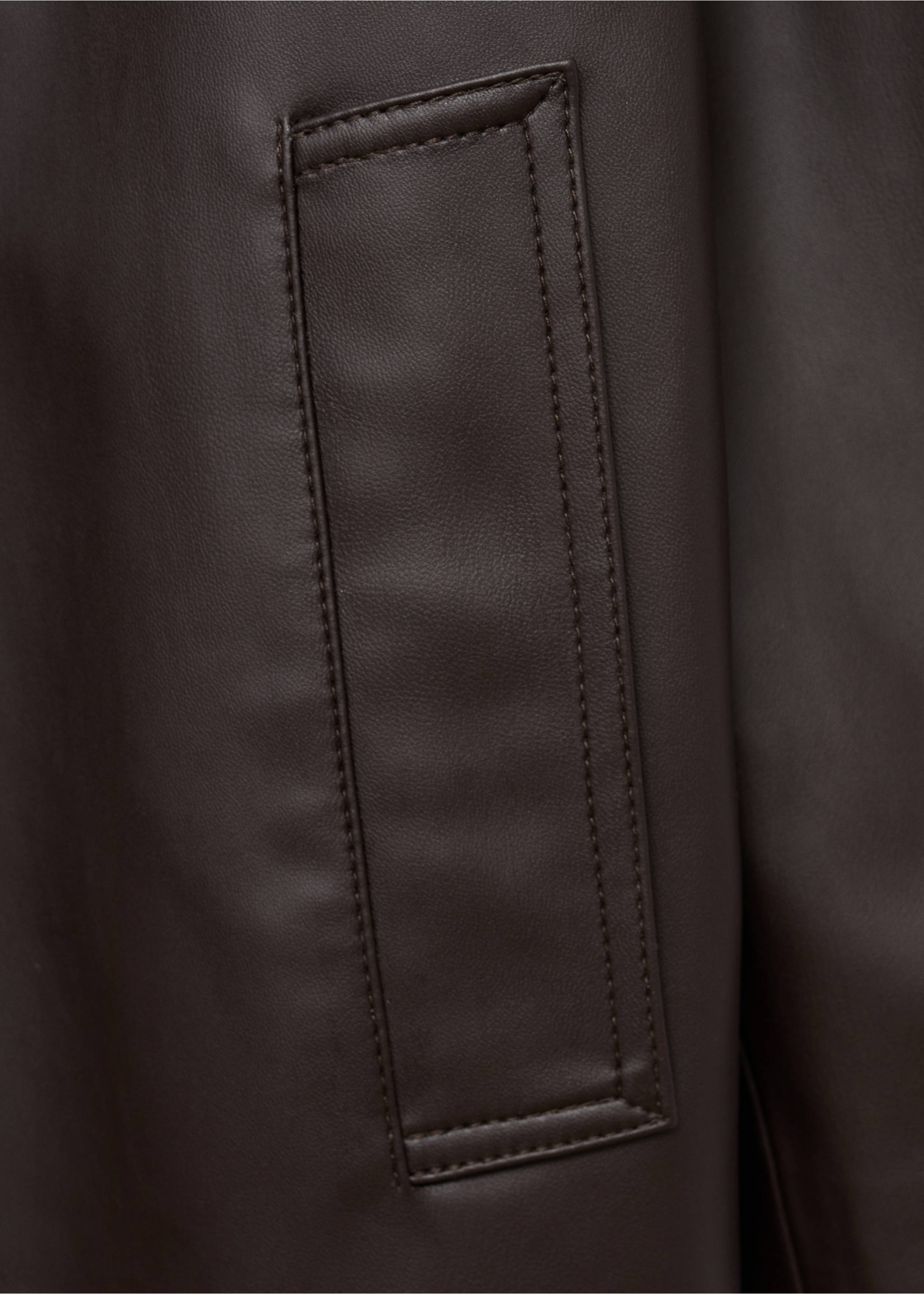 Long faux-leather trench coat - Details of the article 0, Chocolate. Ref: 17076733-00.