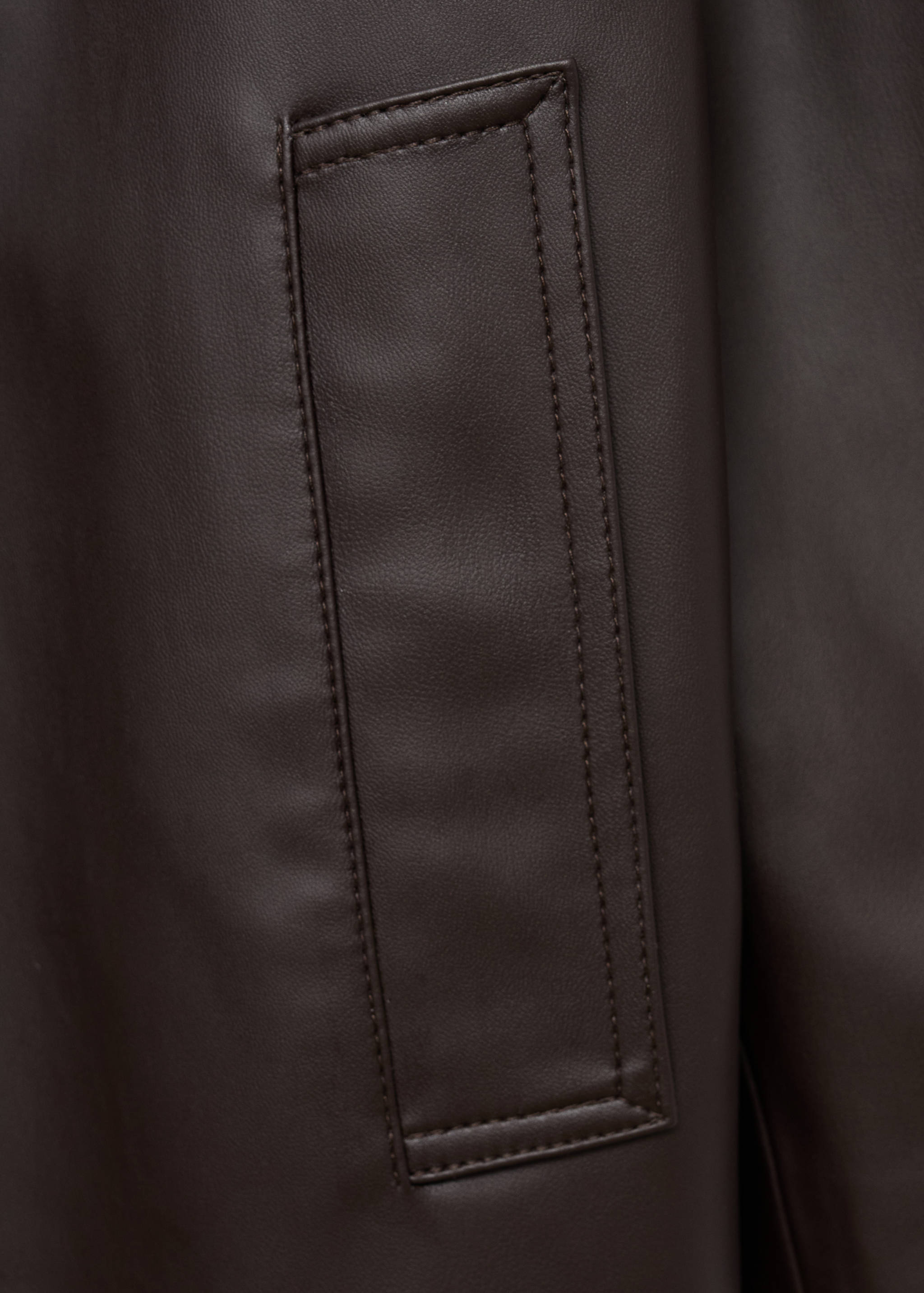 Long faux-leather trench coat - Details of the article 0