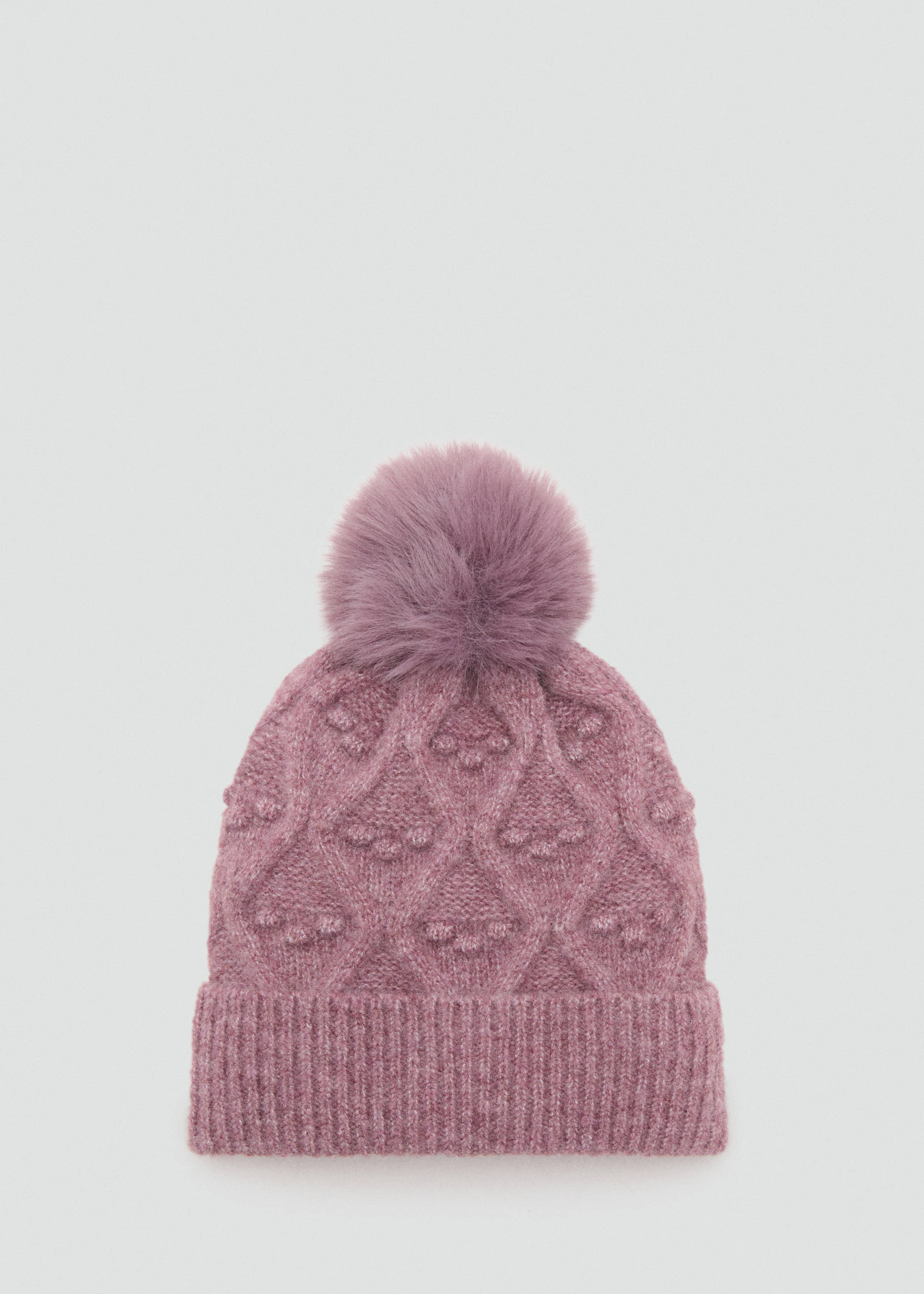 Textured hat with pom-pom - Article without model