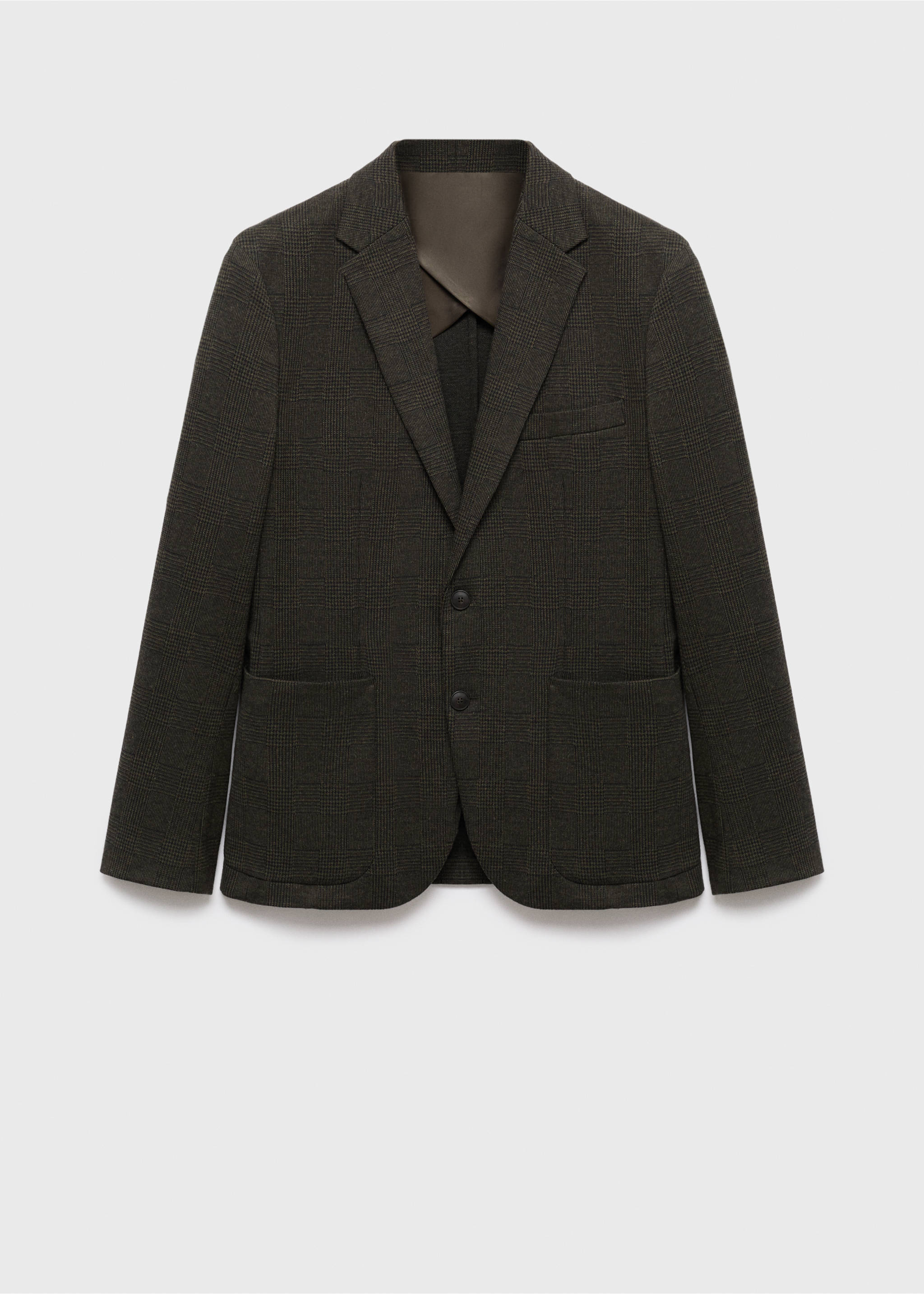Americana slim fit micro cuadro - Artículo sin modelo, Khaki. Ref: 17076736-00.