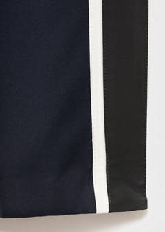 Contrast stripe straight trousers — Navy 10