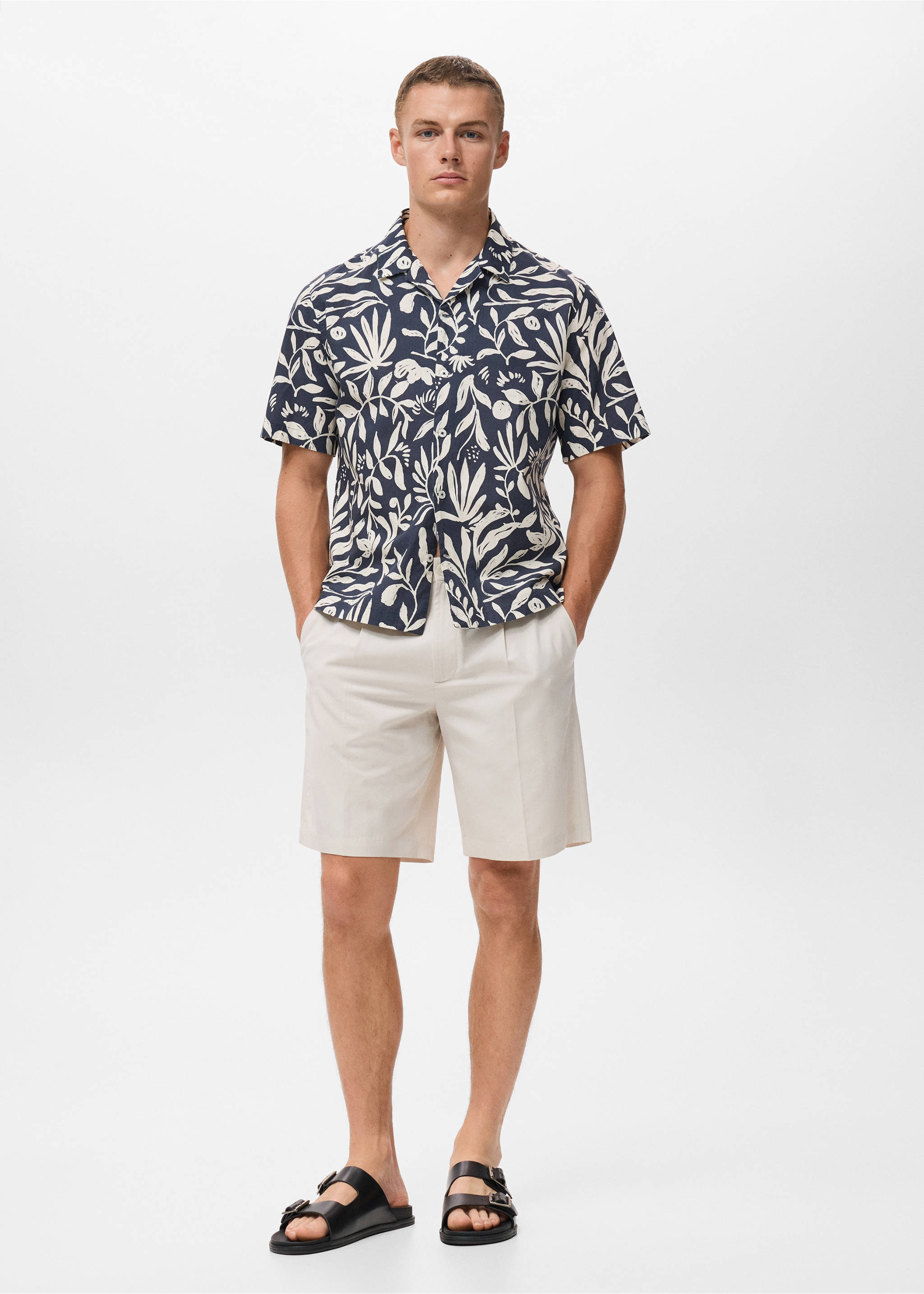 Relaxed-fit printed shirt - General plane, Indigo Blue. Ref: 17076739-00.
