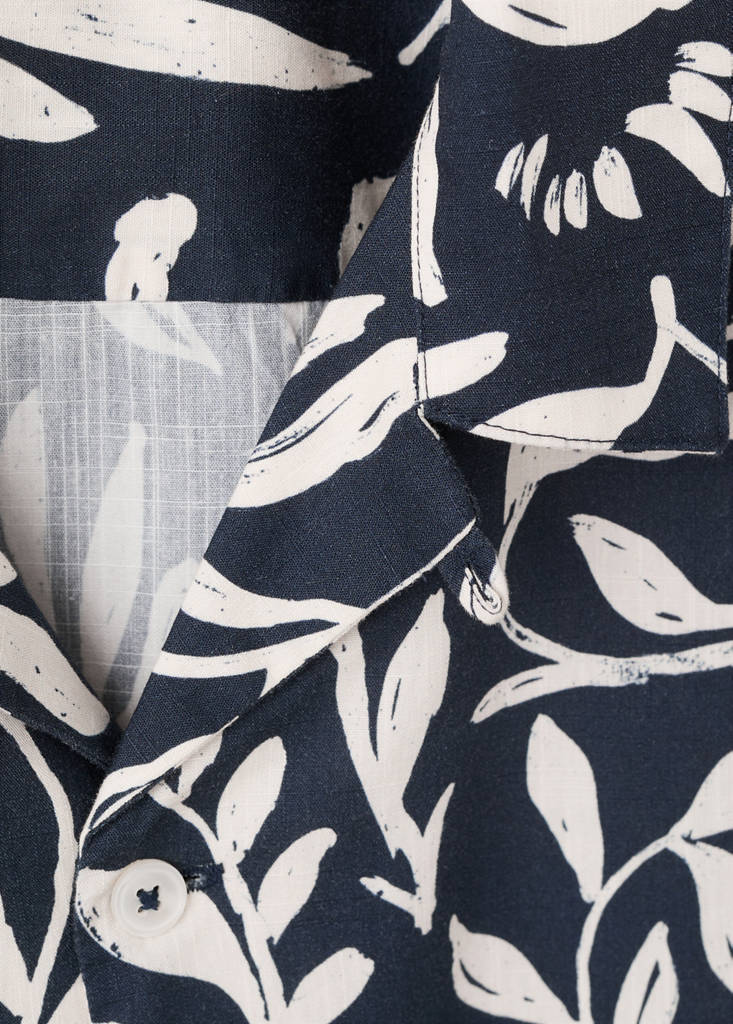 Relaxed-fit printed shirt — Indigo Blue