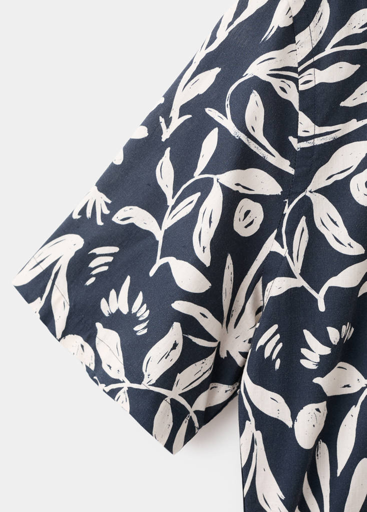 Relaxed-fit printed shirt — Indigo Blue
