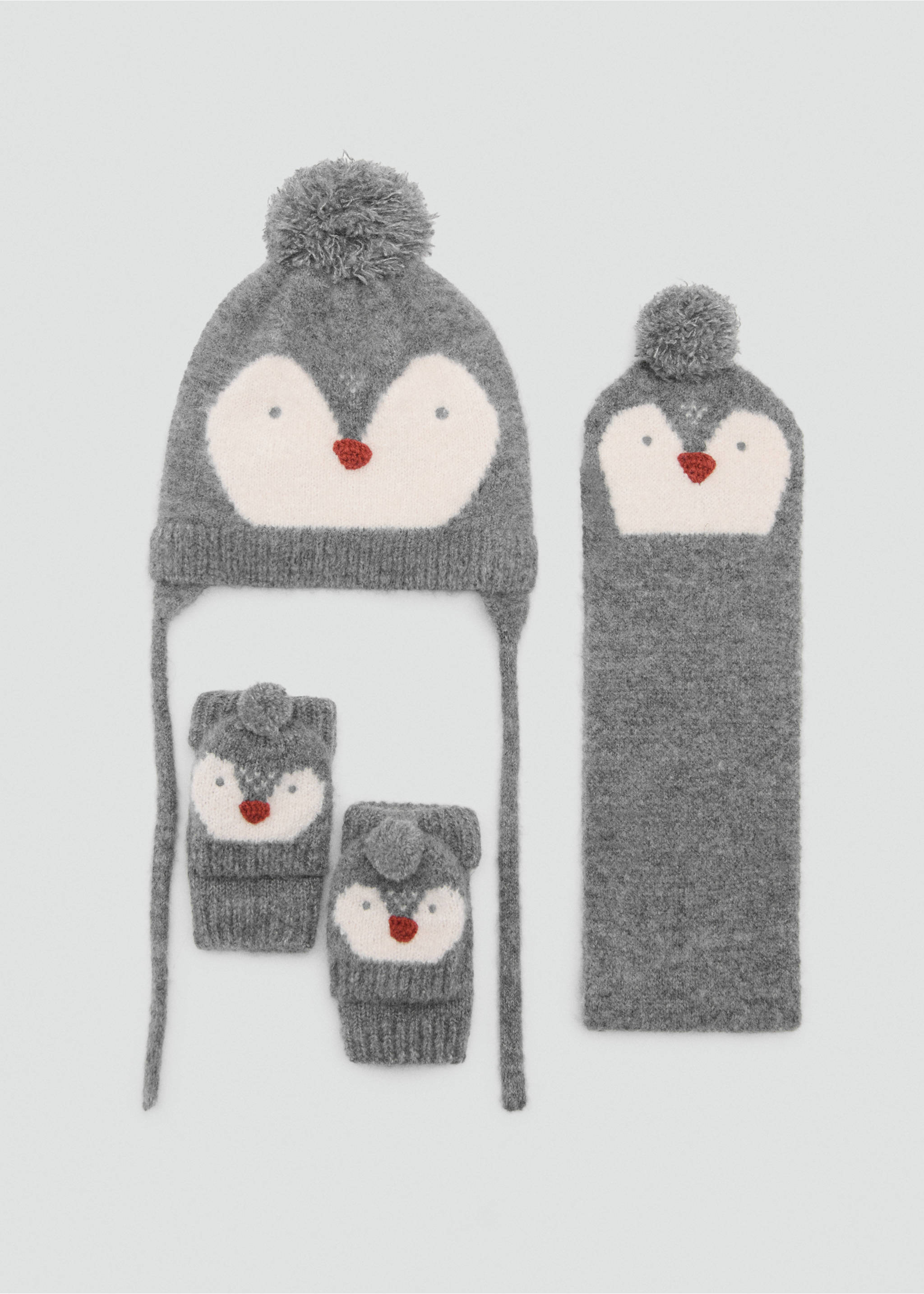 Penguin hat - Details of the article 2, Grey. Ref: 17076741-00.