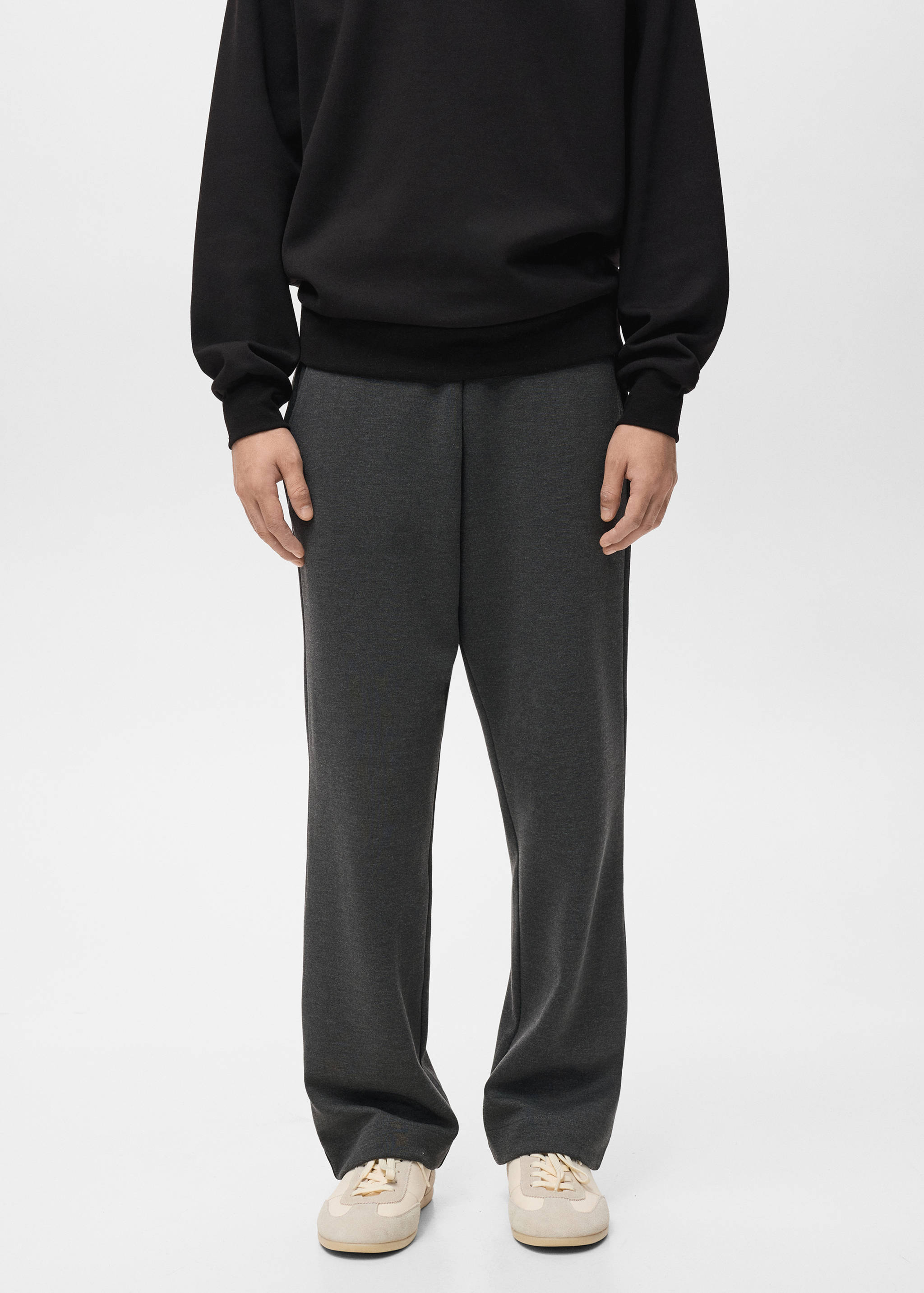 Jogging coton taille élastique - Plan moyen