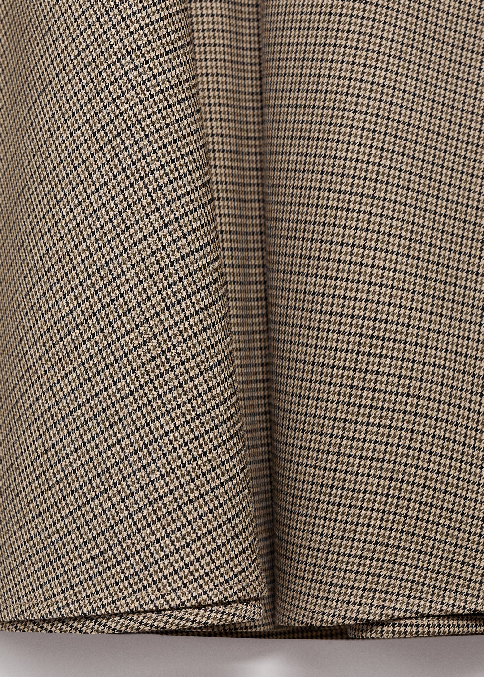 Houndstooth wool-blend skirt - Details of the article 0, Brown. Ref: 17076743-00.