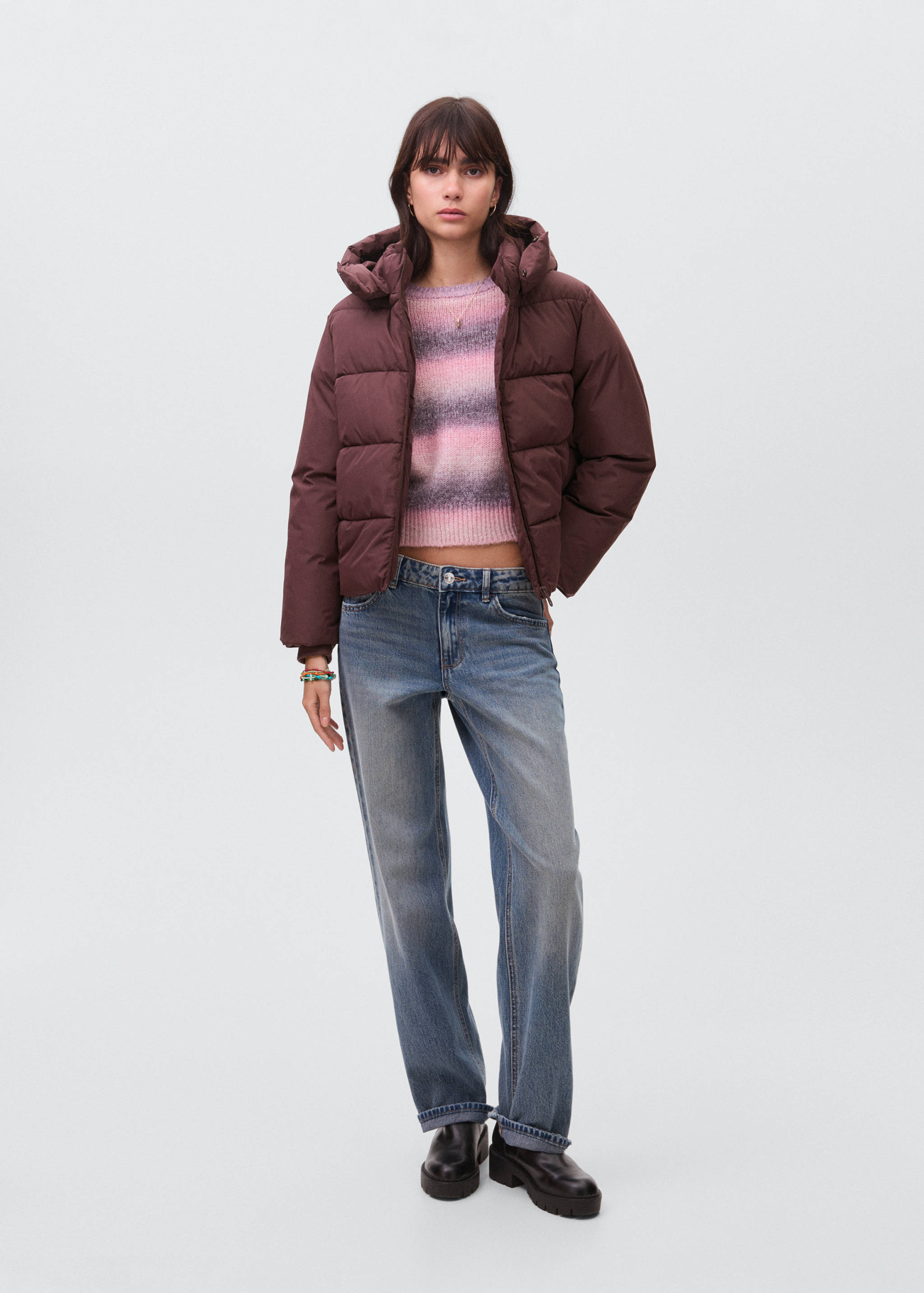 Hood puffer coat - General plane