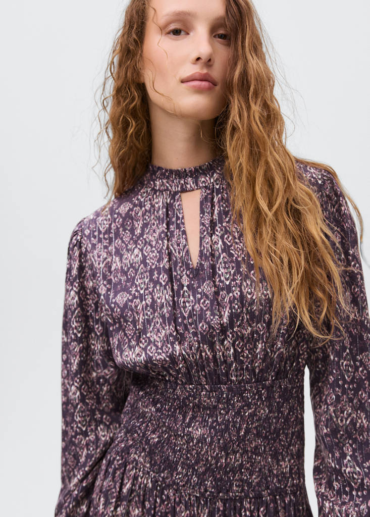 Flowy print dress — Purple