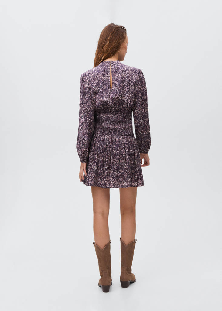 Flowy print dress — Purple