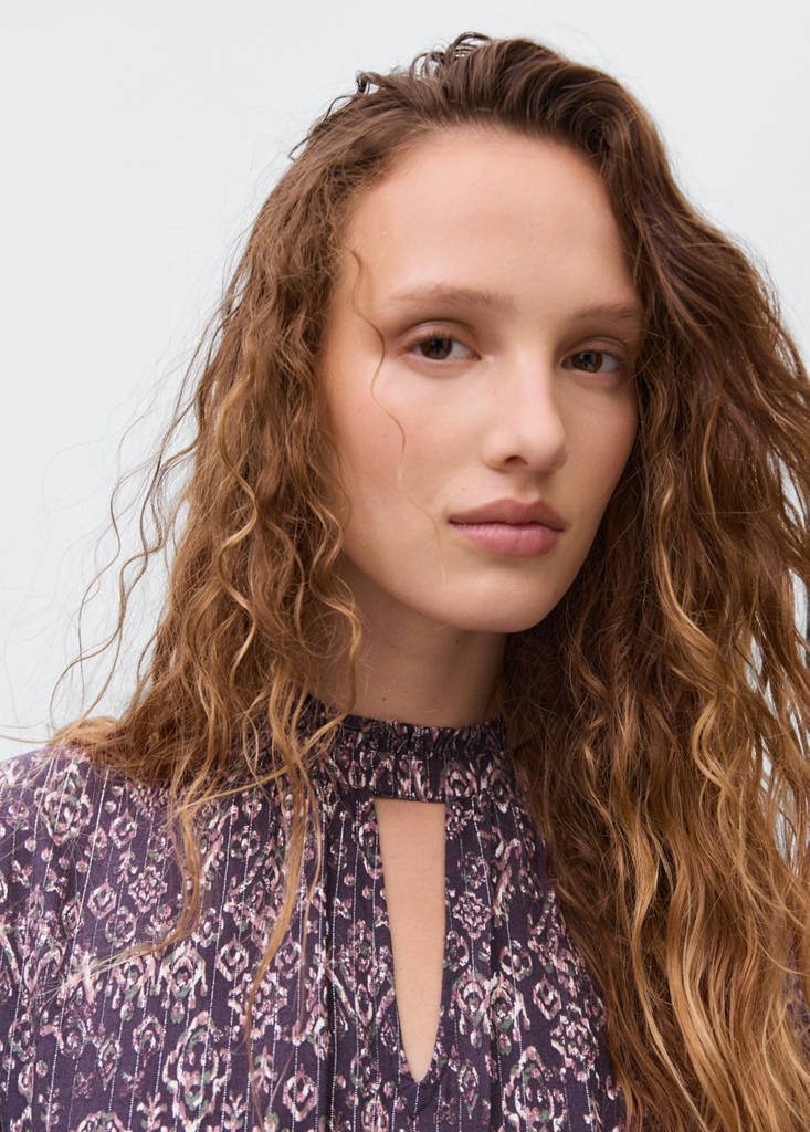 Flowy print dress — Purple