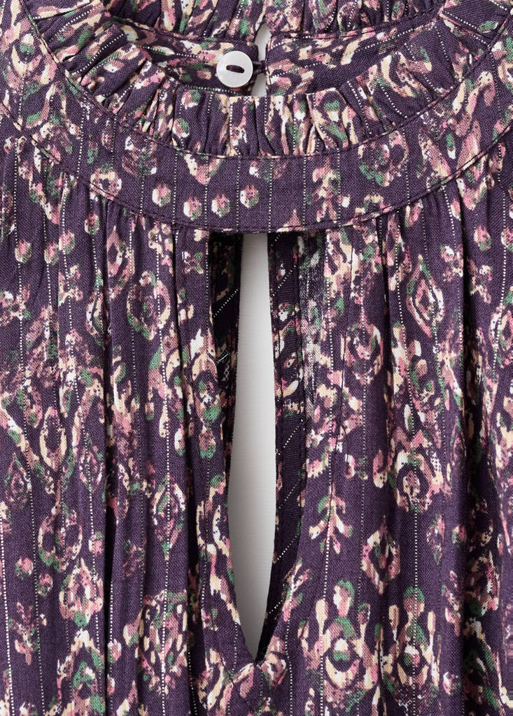 Flowy print dress — Purple
