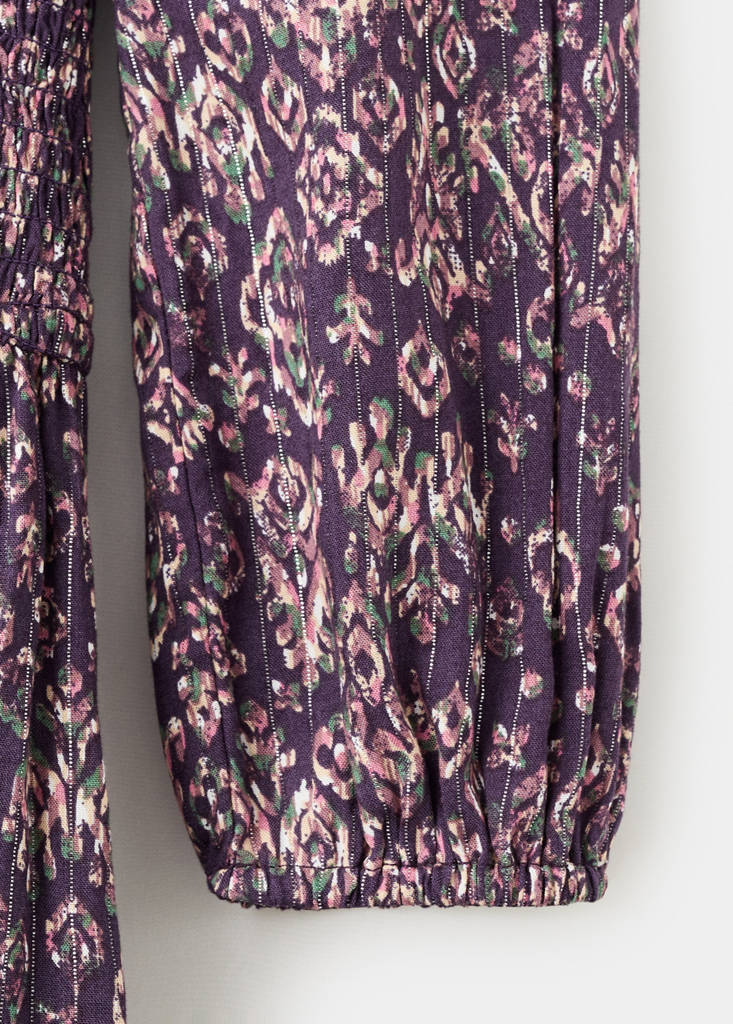 Flowy print dress — Purple