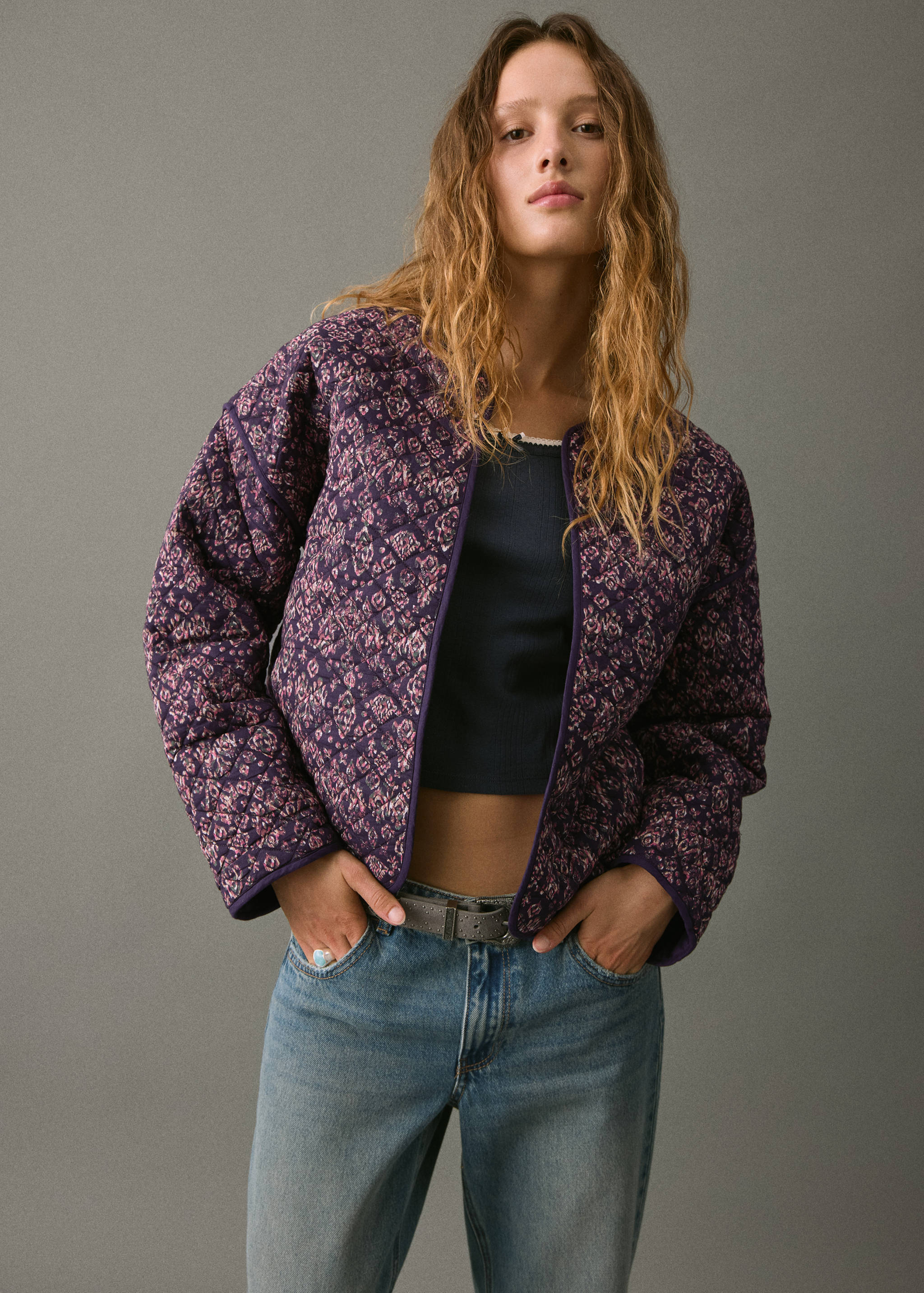 Floral print jacket - Medium plane