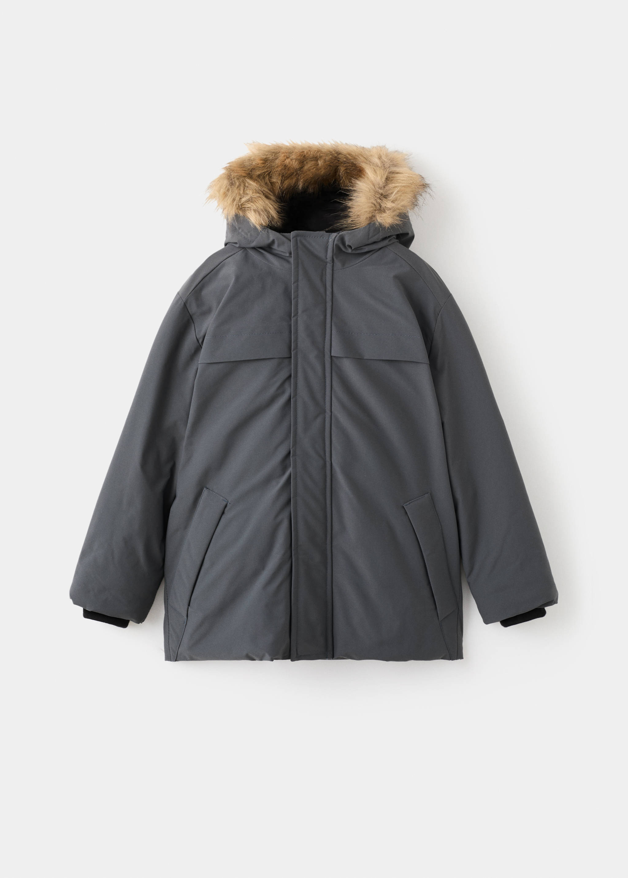 Anorak with shearling-effect hood - Article without model
