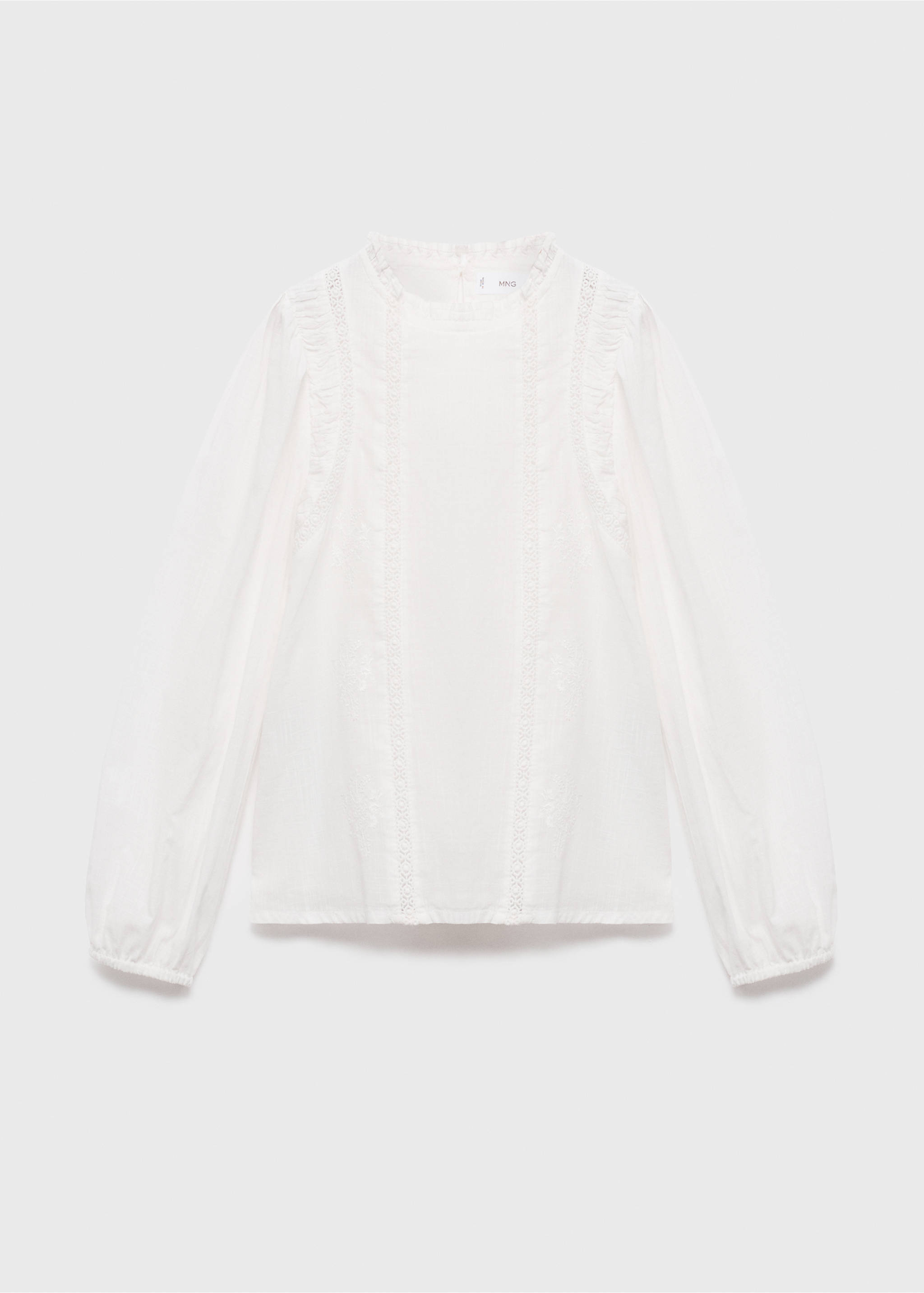 Cotton lace blouse - Article without model, White. Ref: 17077126-00.