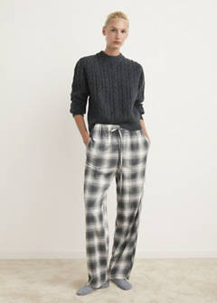 Check flannel trousers — Grey 2