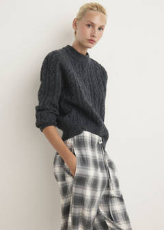 Check flannel trousers — Grey 4