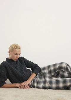 Check flannel trousers — Grey 5