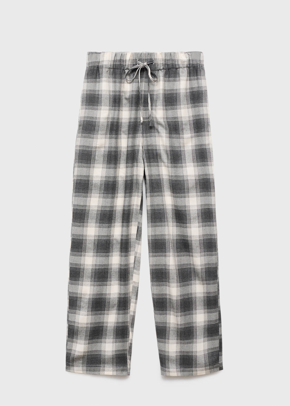 Check flannel trousers — Grey