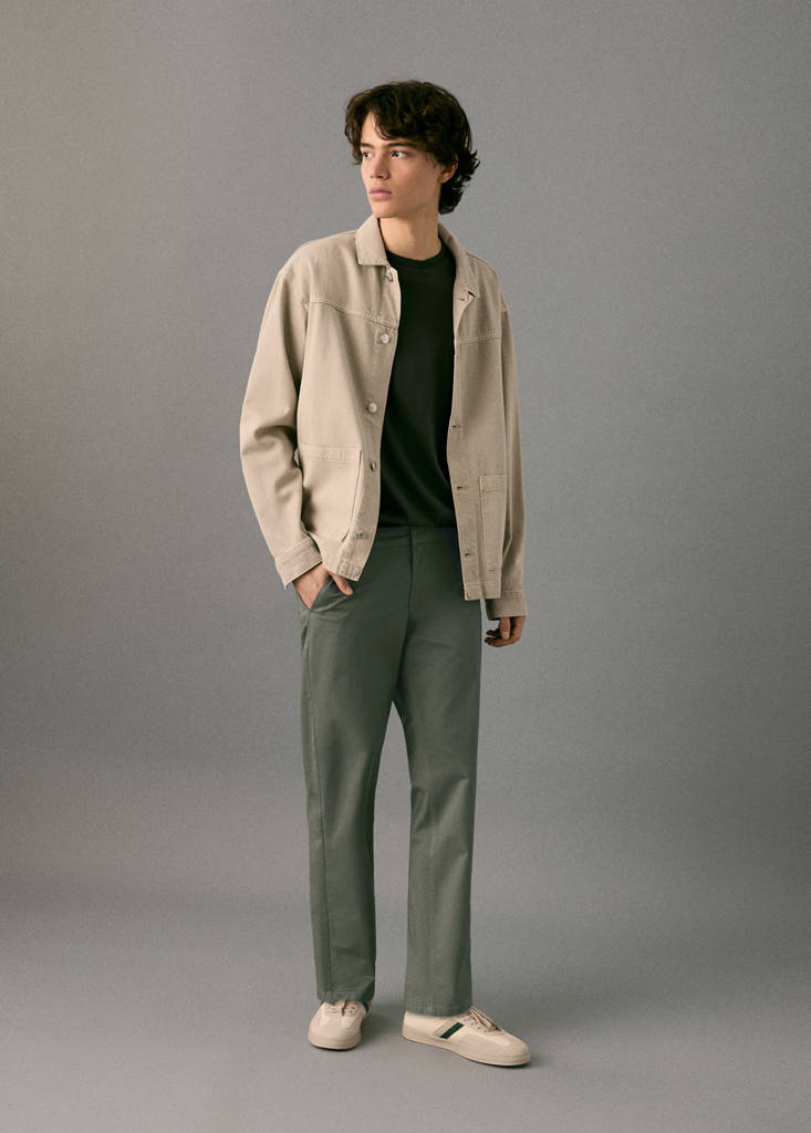 MANGO TEEN - Pantalon chino coton vert - XS - Garçon Teen