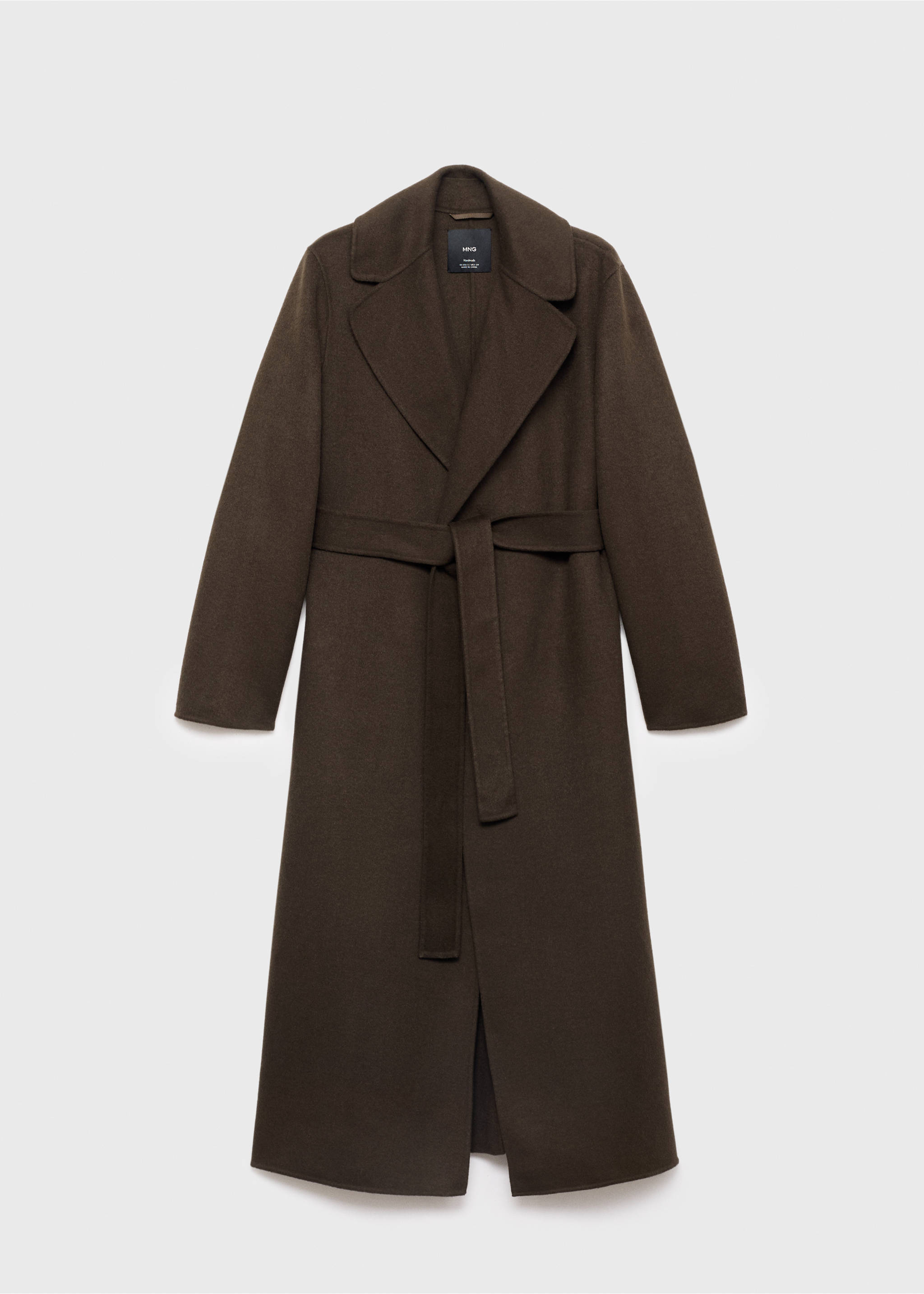 Handmade wool coat with belt - Article without model, Khaki. Ref: 17077137-00.