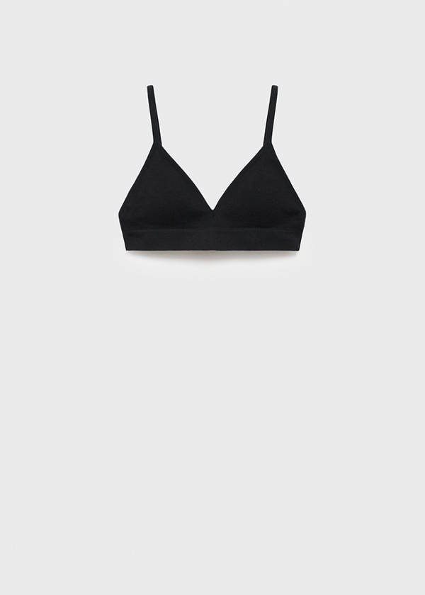 Essential triangle bra — Black