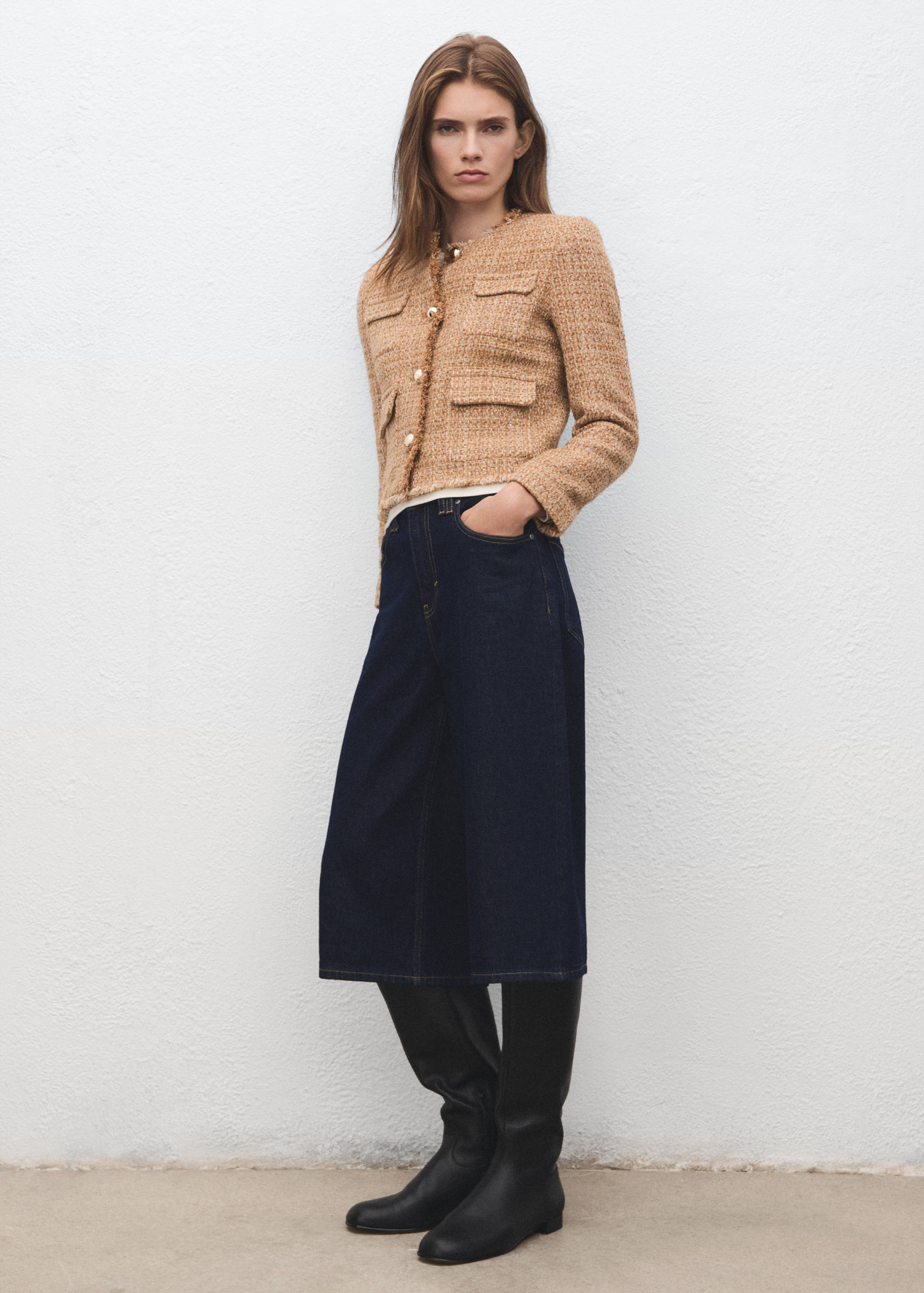 Veste tweed bords effilochés - Plan général