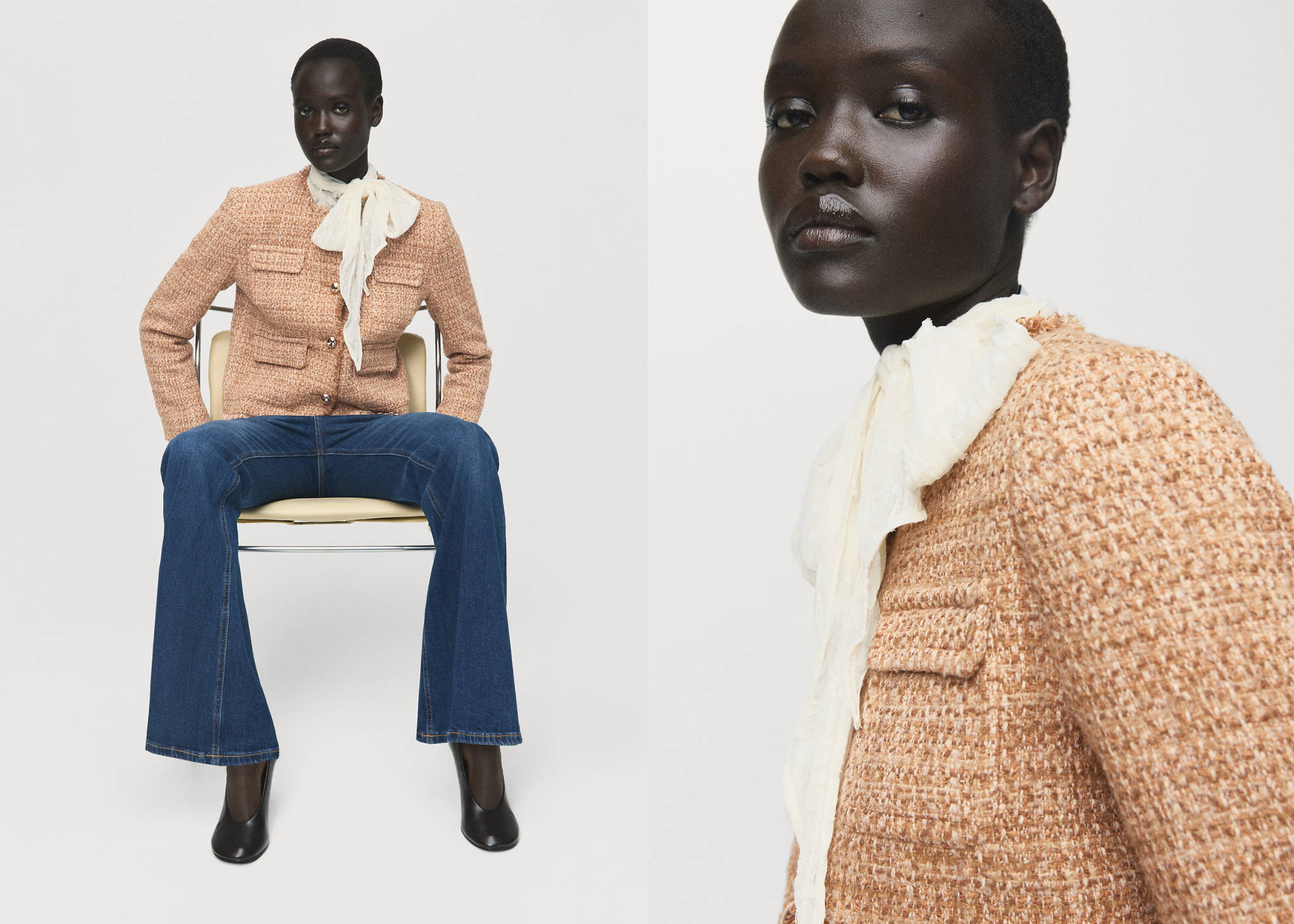 Tweed jacket with frayed ends - Panoramic plane