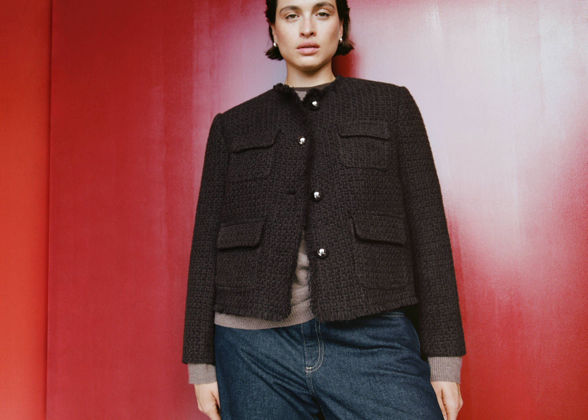 Tweed jacket with frayed ends - Panoramic plane