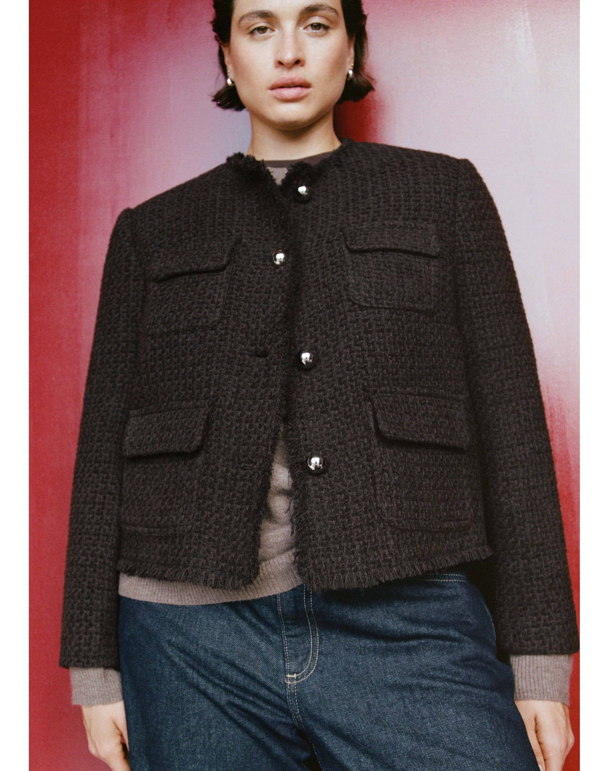 Veste tweed bords effilochés - Détail de l'article 7