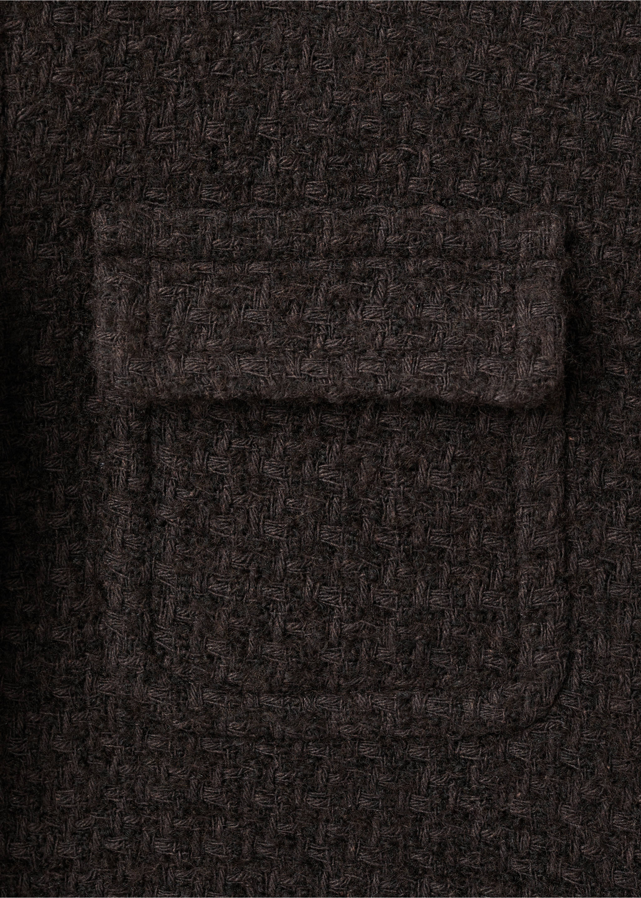 Veste tweed bords effilochés - Détail de l'article 8, Marron. Ref: 17077140-00.