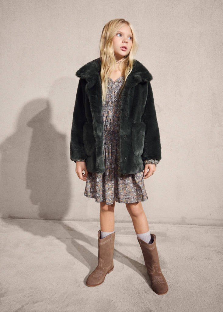 Faux-fur coat — Forest Green