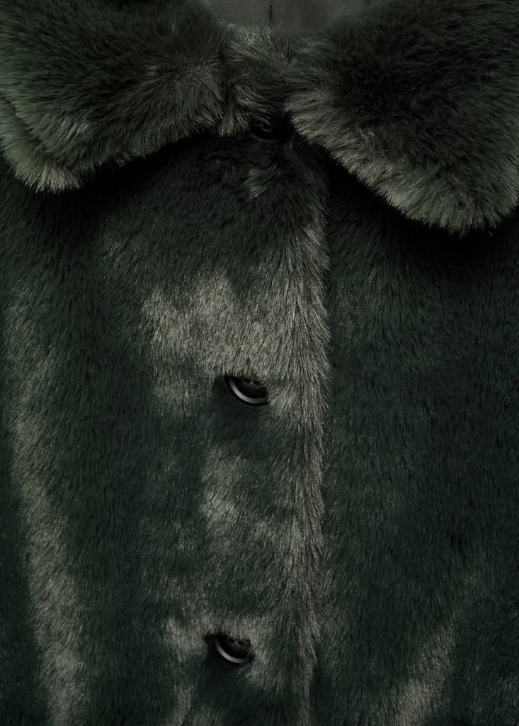 Faux-fur coat — Forest Green